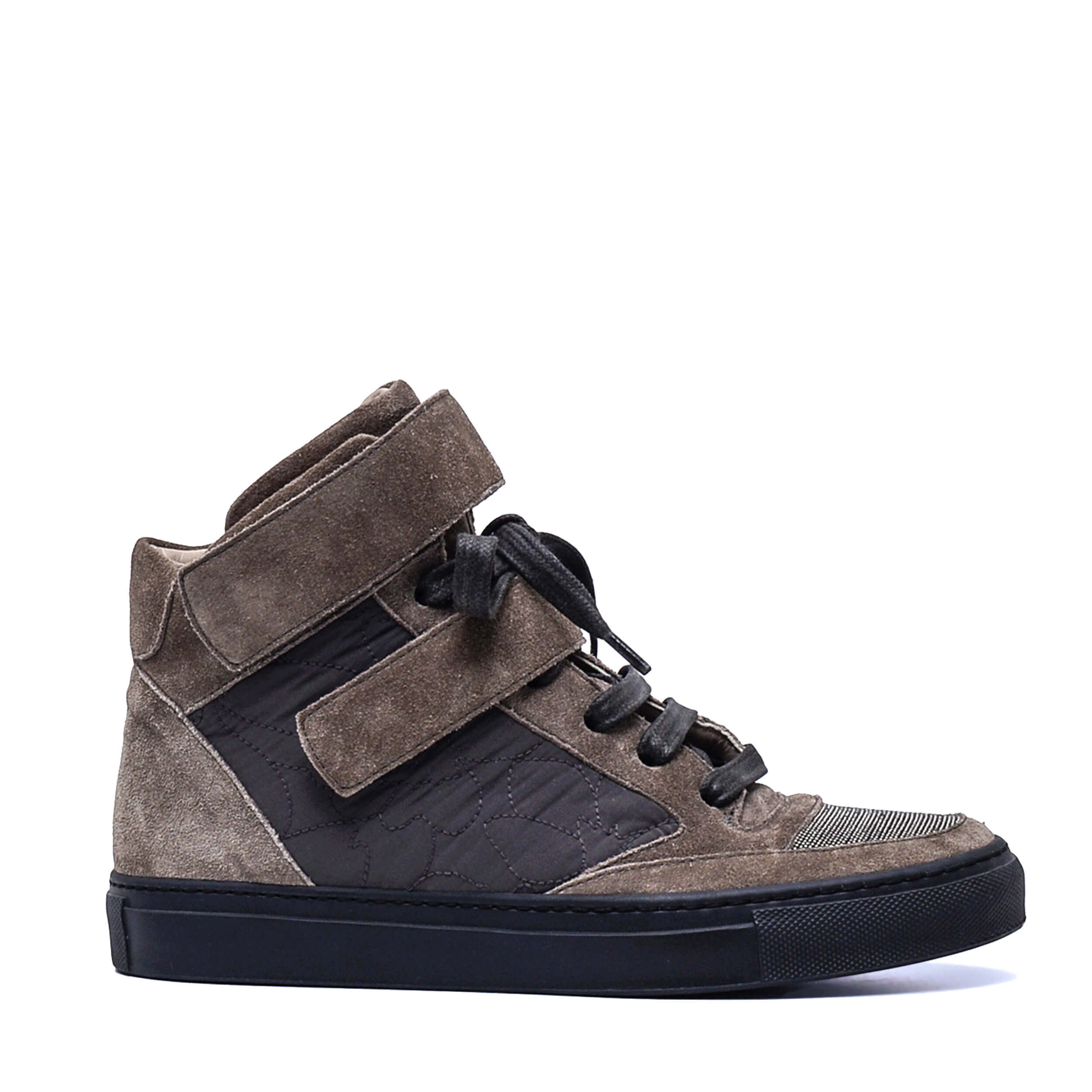 Brunello Cucinelli - Grey Suede Icon Stone Ankle Sneakers /  37